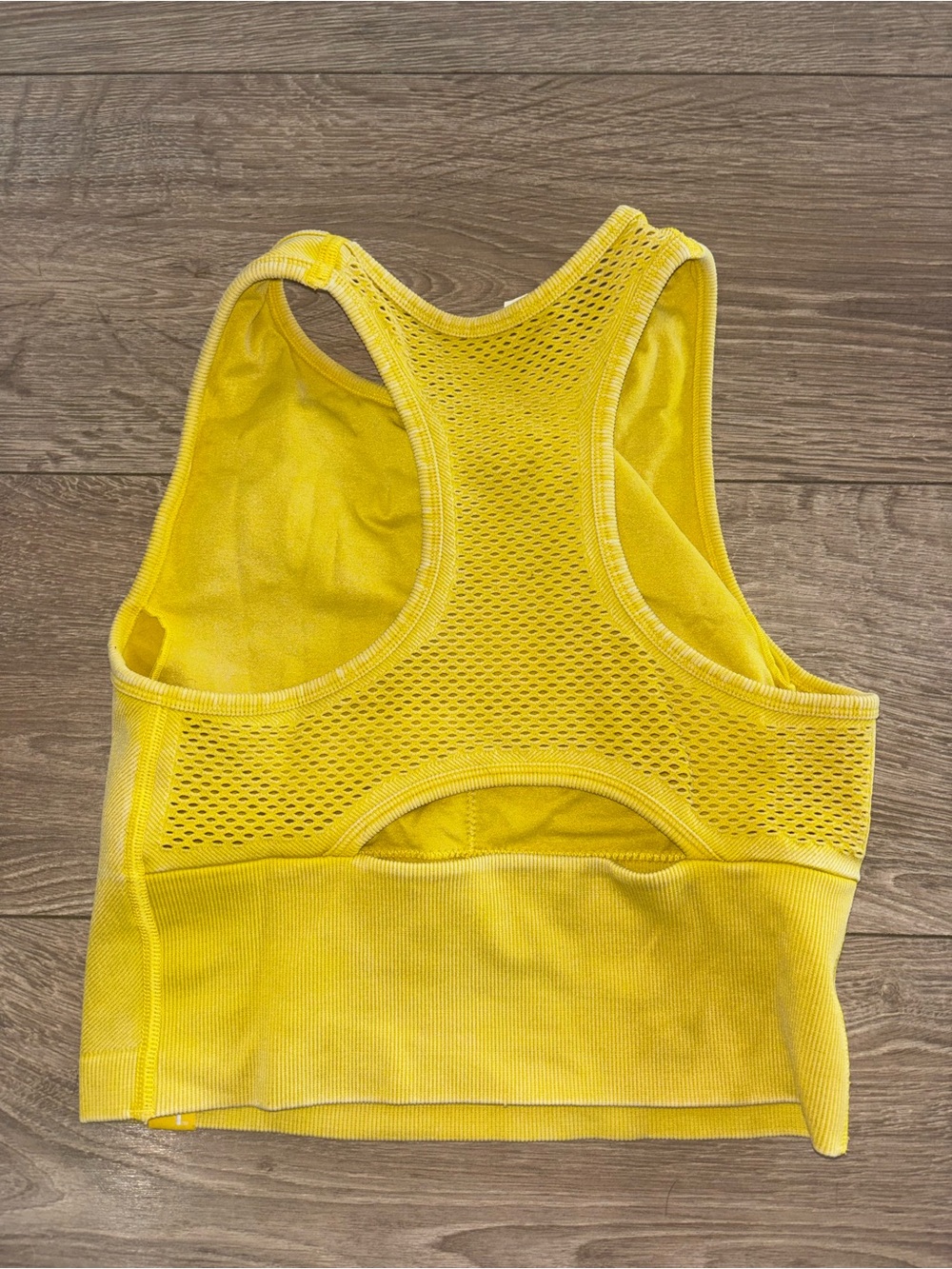 Yellow Seamless Racerback Activewear Sports Bra Crop Tank - Picture 2 of 3